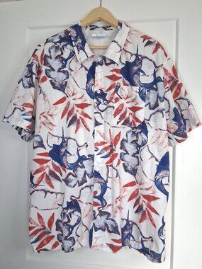 Columbia PFG Fishing Shirt Mens XL Marlin Fish Print Vented Performance